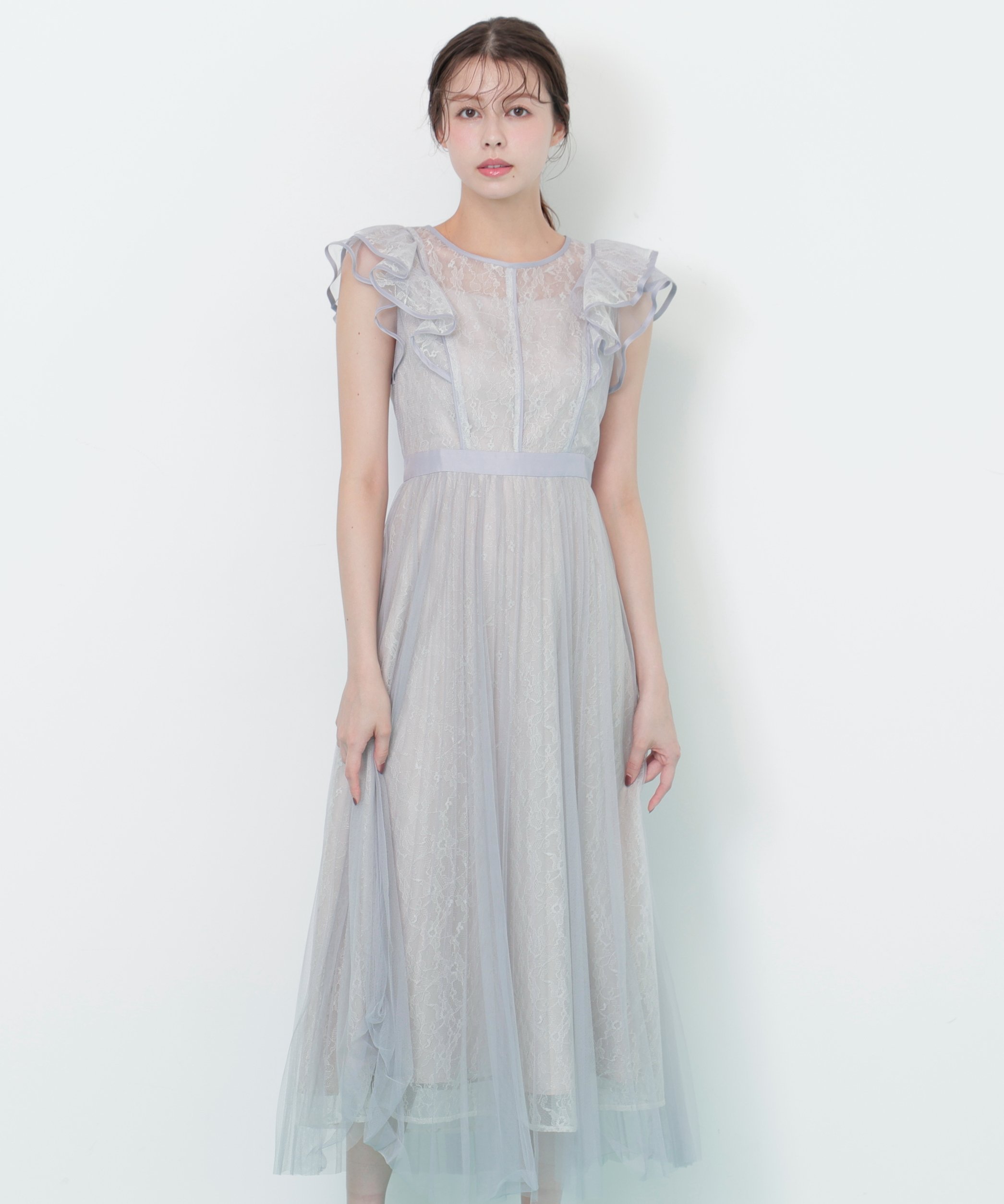 JILL by JILL STUART 配色パイピングレースワンピース ジル バイ ジル スチュアート ワンピース・ドレス ワンピース グレー グリーン ブルー【送料無料】のサムネイル