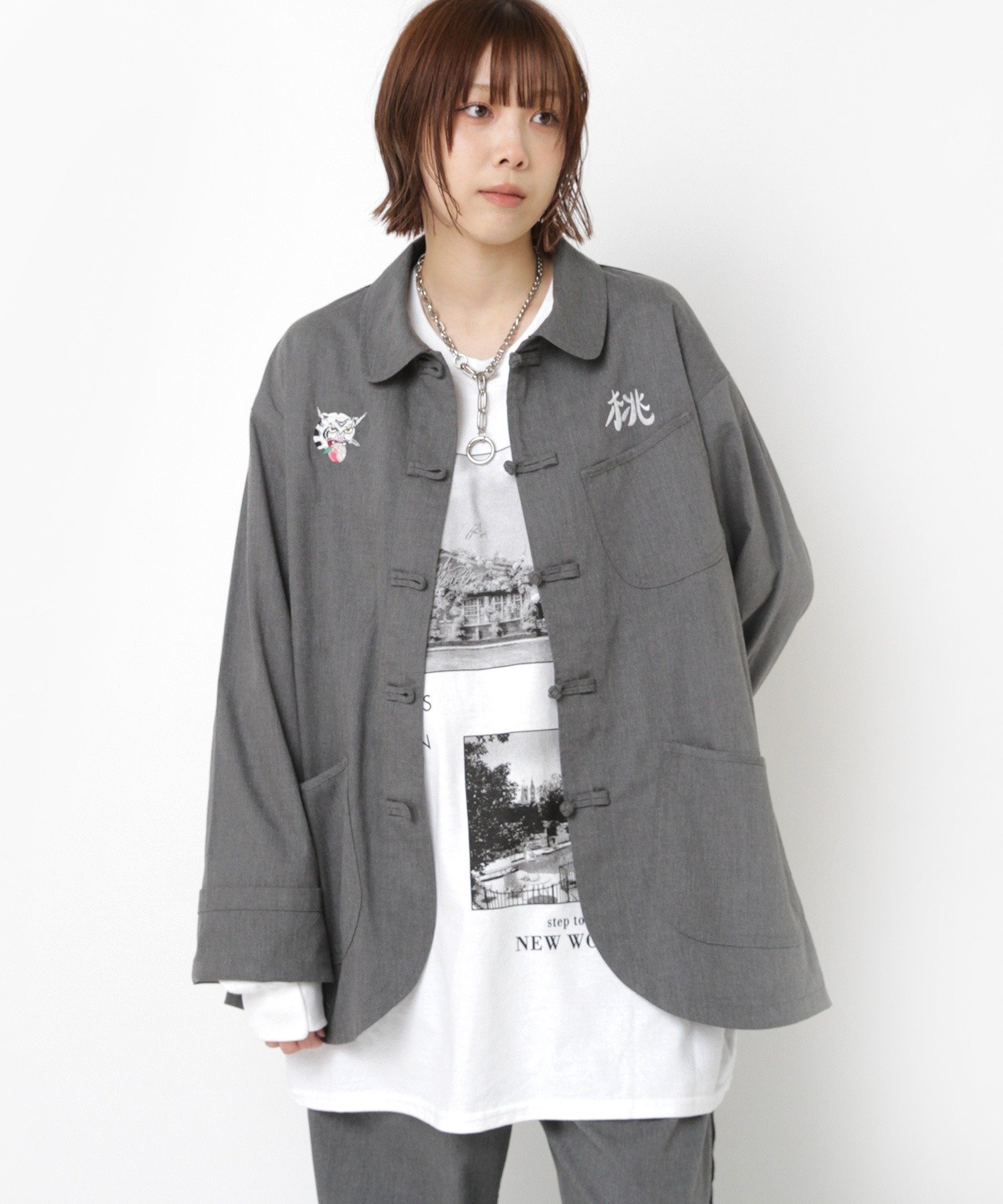 RNA J2167 PM桃虎ジャケット アールエヌエー ジャケット・アウター その他のジャケット・アウター グレー