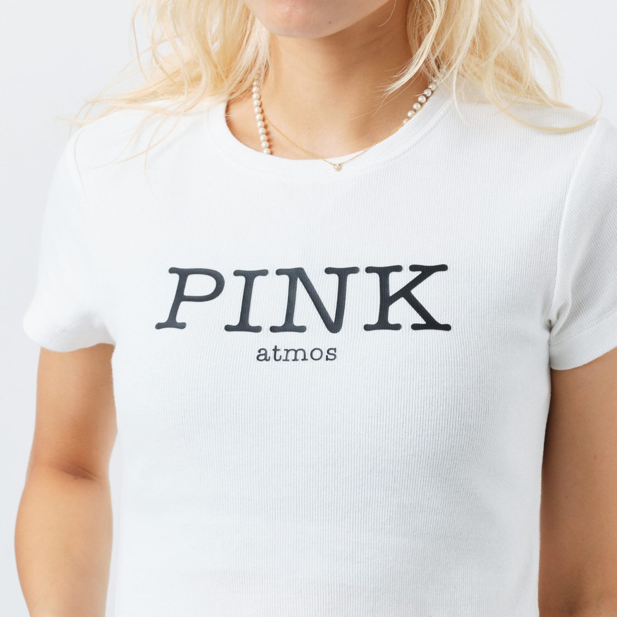atmos pink atmos pink Rib Tight T-Shirt WHITE アトモス トップス カットソー・Tシャツ ホワイト