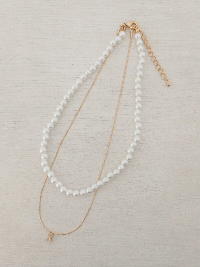 【SALE／28%OFF】LAKOLE (W)パールWチェーンNC ラコレ アクセサリー・腕時計 ネックレス ゴールド シルバーのサムネイル