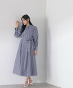 【SALE／50 OFF】NATURAL BEAUTY BASIC ギャザースリーブシャツワンピース ナチュラルビューティベーシック ワンピース ドレス ワンピース ネイビー ベージュ ブルー【送料無料】