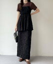 【SALE/16%OFF】BANNER SELECT ジャガードぺプラムキャミ+スカートセットアップ バナーバレット スーツ・フォーマル セットアップスーツ ブ...