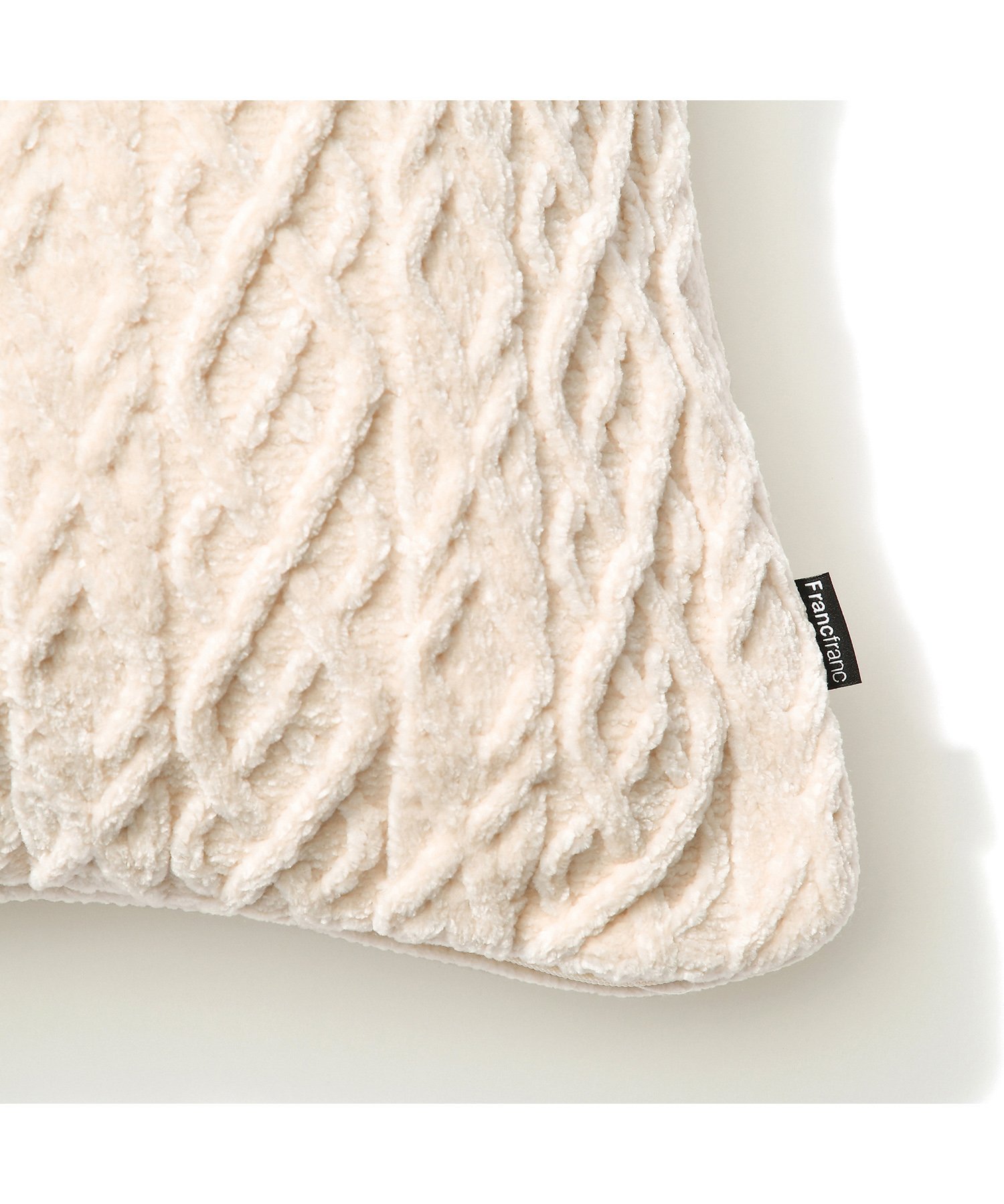 ニットシェニール クッションカバー 450*450(010)アイボリー