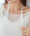 【SALE/10%OFF】MAJESTIC LEGON レース×チェーンネックレス マジェスティックレゴン アクセサリー・腕時計 ネックレス ホワイト