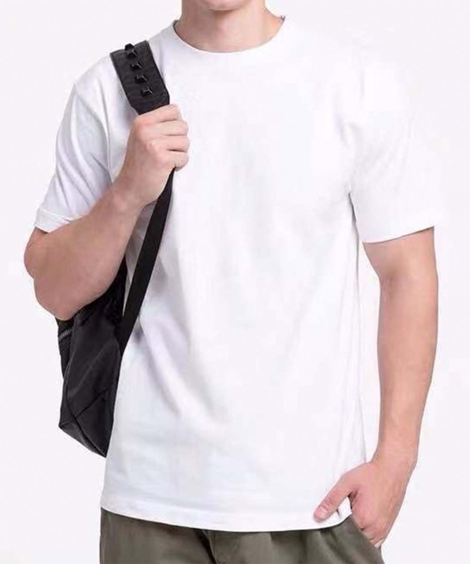 aomoha MEN ラウンドヘムTシャツ アイモハ トップス カットソー・Tシャツ ネイビー ホワイト