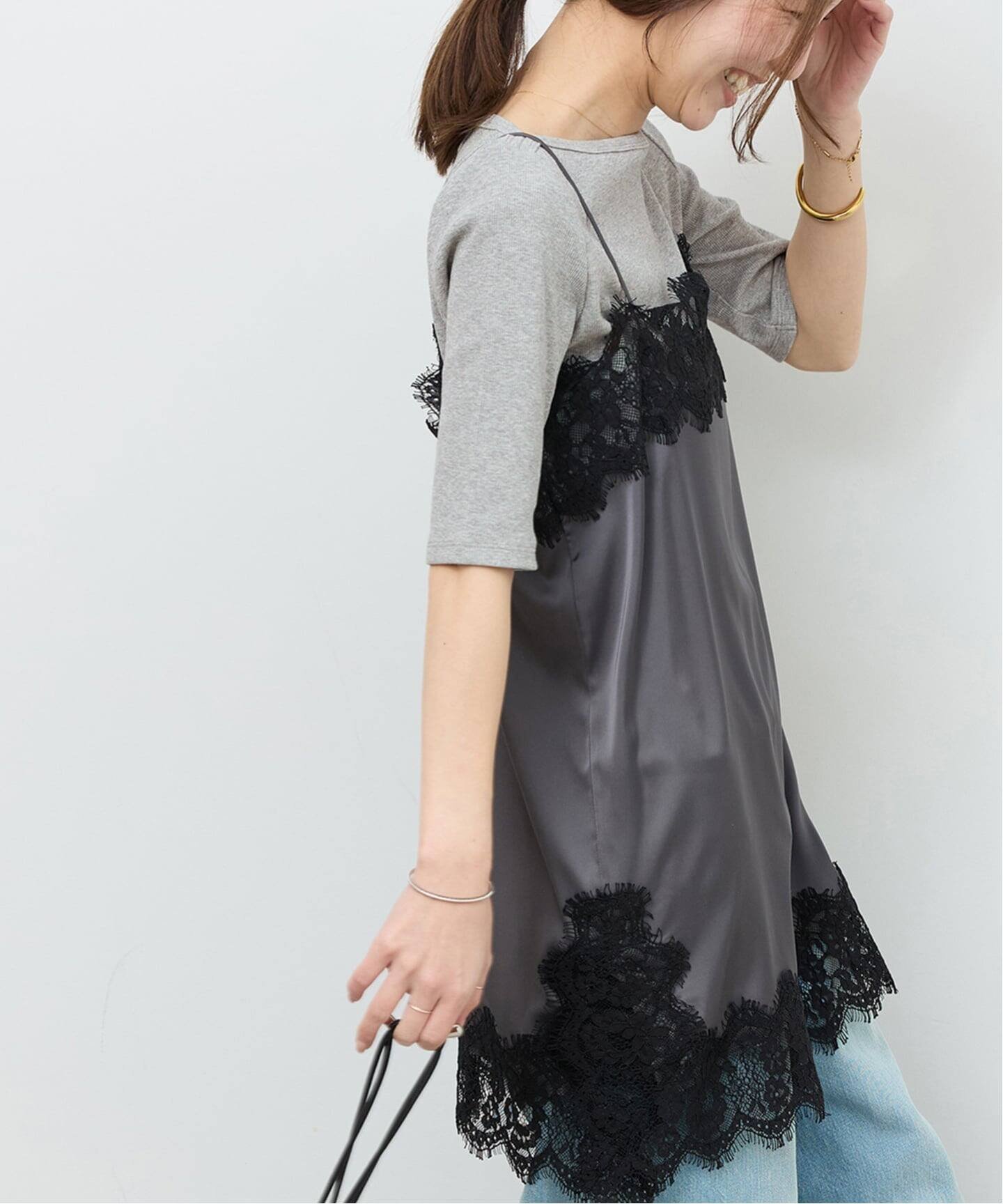 JOURNAL STANDARD relume ボートネックハーフスリーブ ジャーナル スタンダード レリューム トップス カットソー・Tシャツ ブラック ホワイト グレー