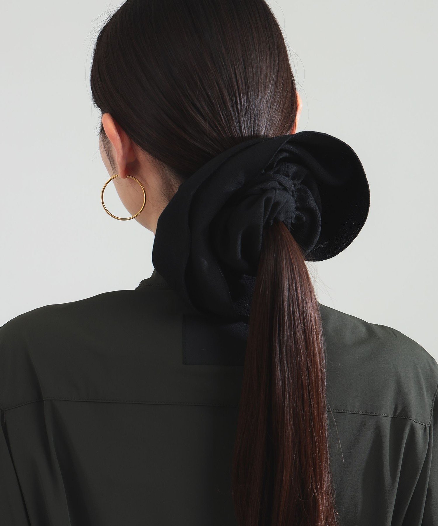 Demi-Luxe BEAMS TRESSE / ダブル ビッグ シュシュ デミルクス ビームス ヘアアクセサリー その他のヘアアクセサリー ブラック【送料無料】