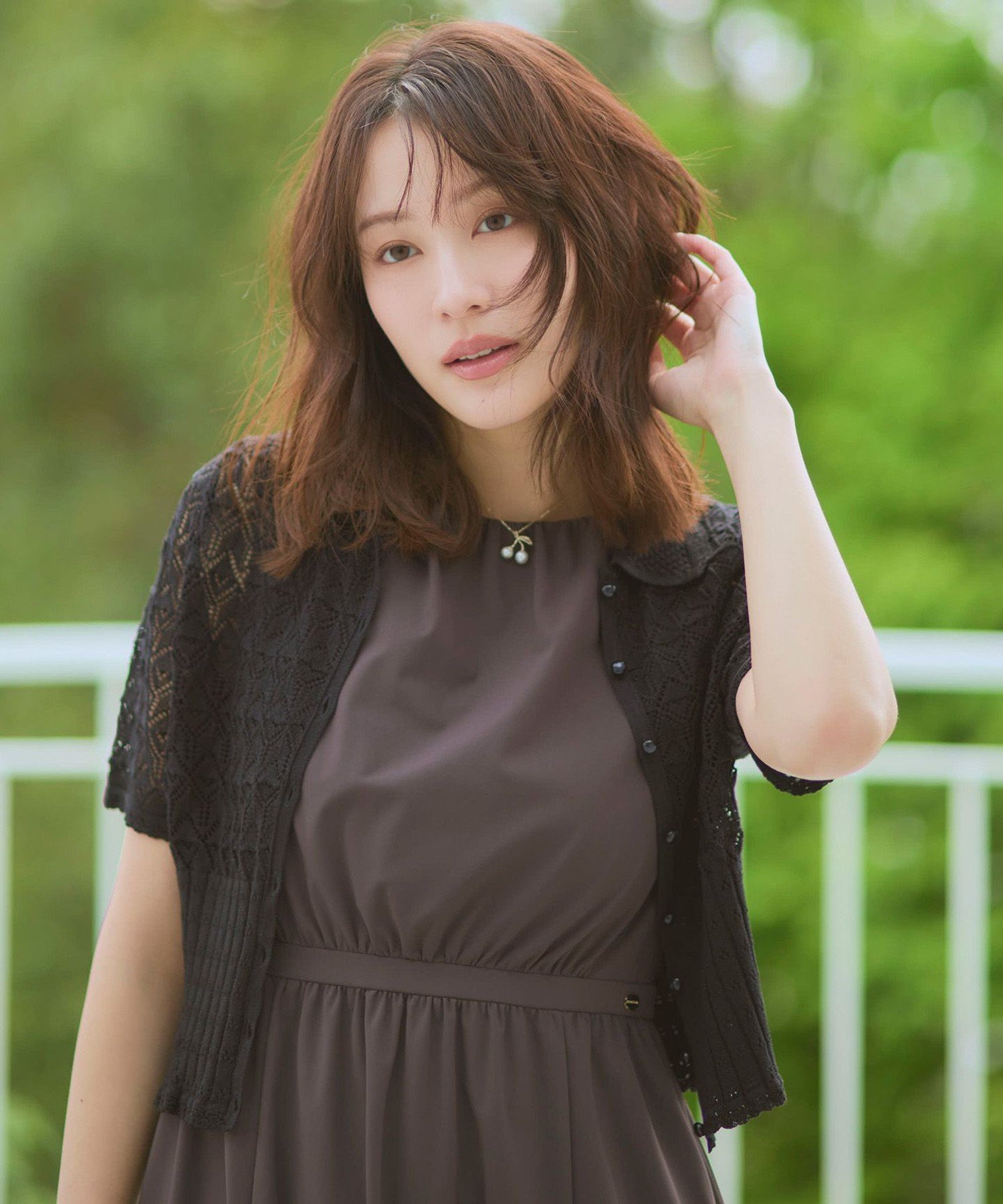 TOCCA 【星風まどかさん着用】SPIDER LACE KNIT レースニットカーディガン トッカ トップス ニット ホワイト ブラック【送料無料】