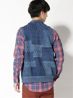Cotton Indigo Fun Sweater Vest 11-05-0178-156: Indigo Cotton Indigo Fun Sweater Vest 11-05-0178-156: Indigo