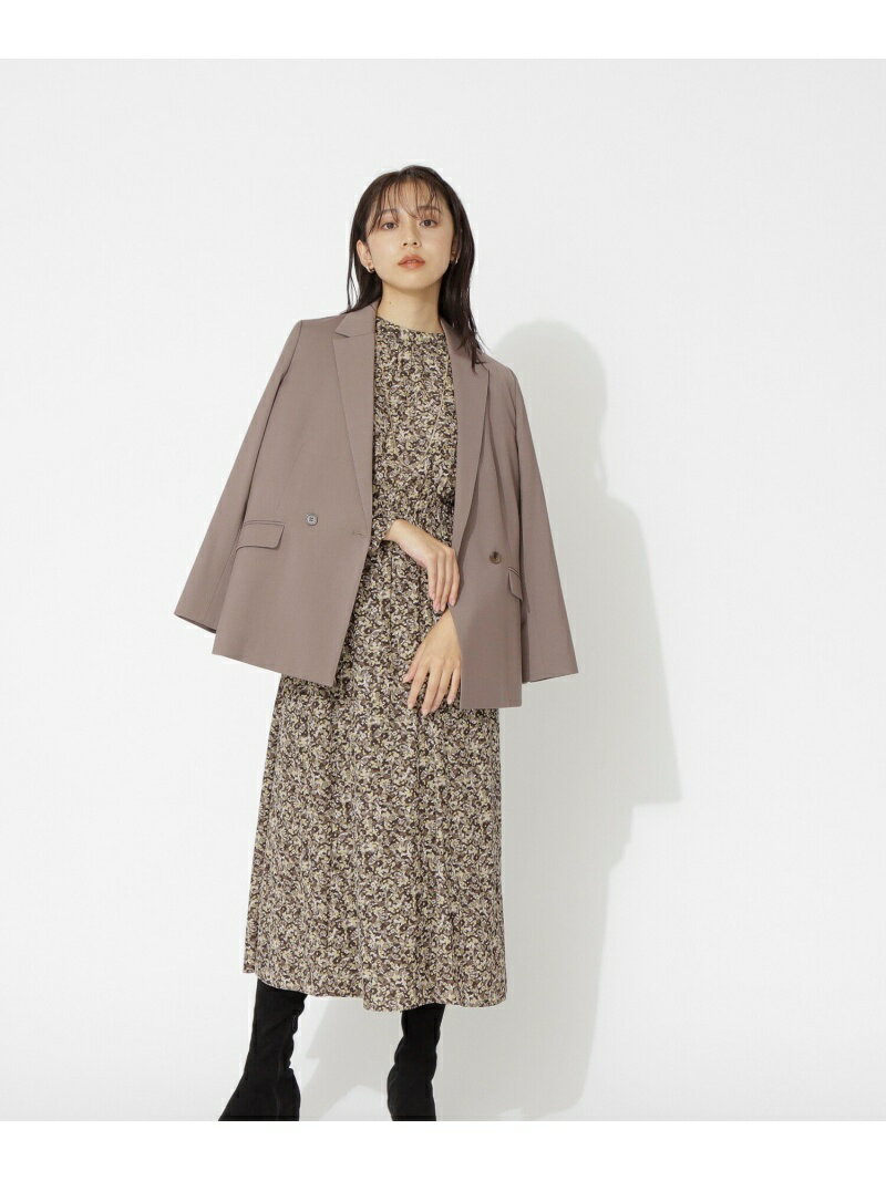 【SALE／50%OFF】NATURAL BEAUTY BASIC ダブルテーラードジャケット ナチュラルビューティベーシック ジャケット・アウター ブルゾン・ジャンパー ブラウン ネイビー【送料無料】のサムネイル