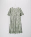 【SALE／20%OFF】ROPE' PICNIC 【KIDS】【Mon E'toile】ウエストタックレースDRESS ロペピクニック ワンピース・ドレス ドレス グリーン ピンク【送料無料】