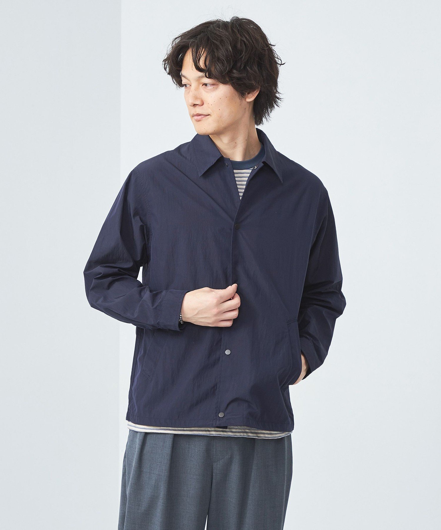 【SALE／10%OFF】UNITED ARROWS green label relaxing REFINETEX コーチ ジャケット -撥水- ユナイテッドアローズ グリーンレーベルリラクシング ジャケット・アウター その他のジャケット・アウター ネイビー グレー【送料無料】