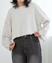 【SALE/14%OFF】VENCE share style Ladys 裏毛配色ステッチトップス ヴァンス エクスチェンジ トップス その他のトップス グレー...