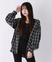 【SALE/50%OFF】repipi armario チェックフードルーズシャツ レピピアルマリオ トップス シャツ・ブラウス グリーン ブラック ブルー