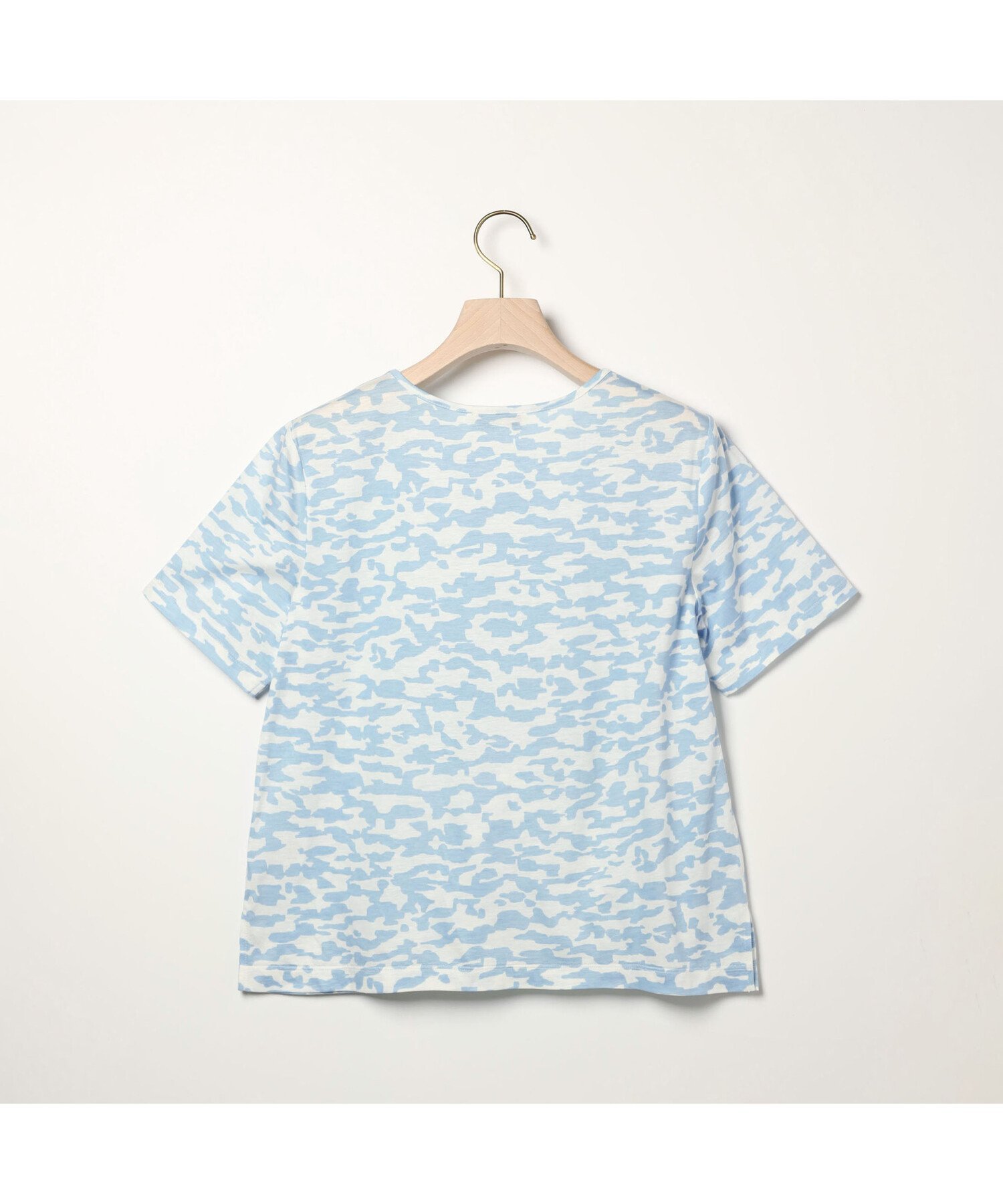 SCAPA レオパードプリント半袖カットソー スキャパ トップス カットソー・Tシャツ ネイビー