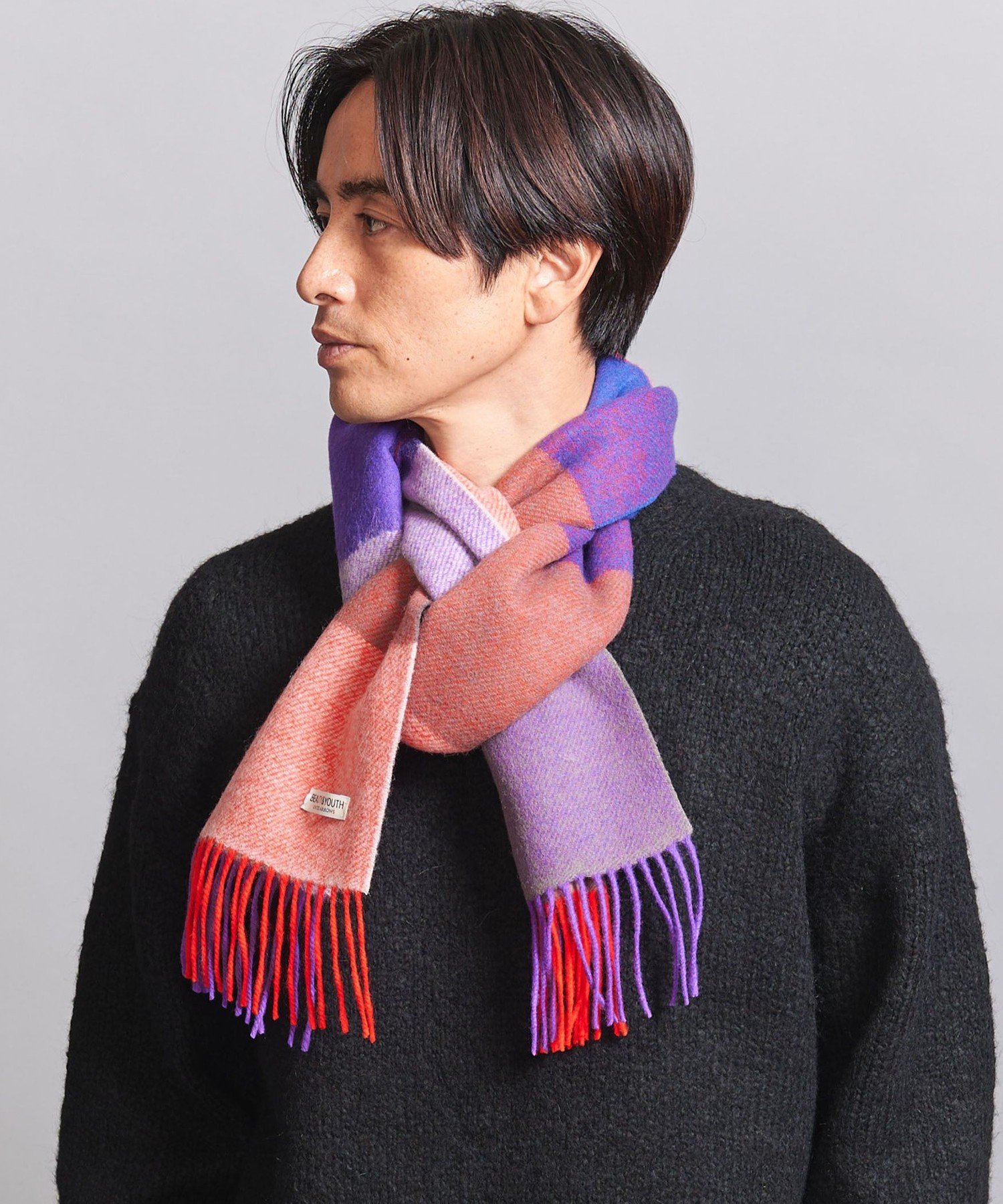 【SALE／40%OFF】BEAUTY&YOUTH UNITED ARROWS ビッグ ブロック チェック マフラー ユナイテッドアロー..