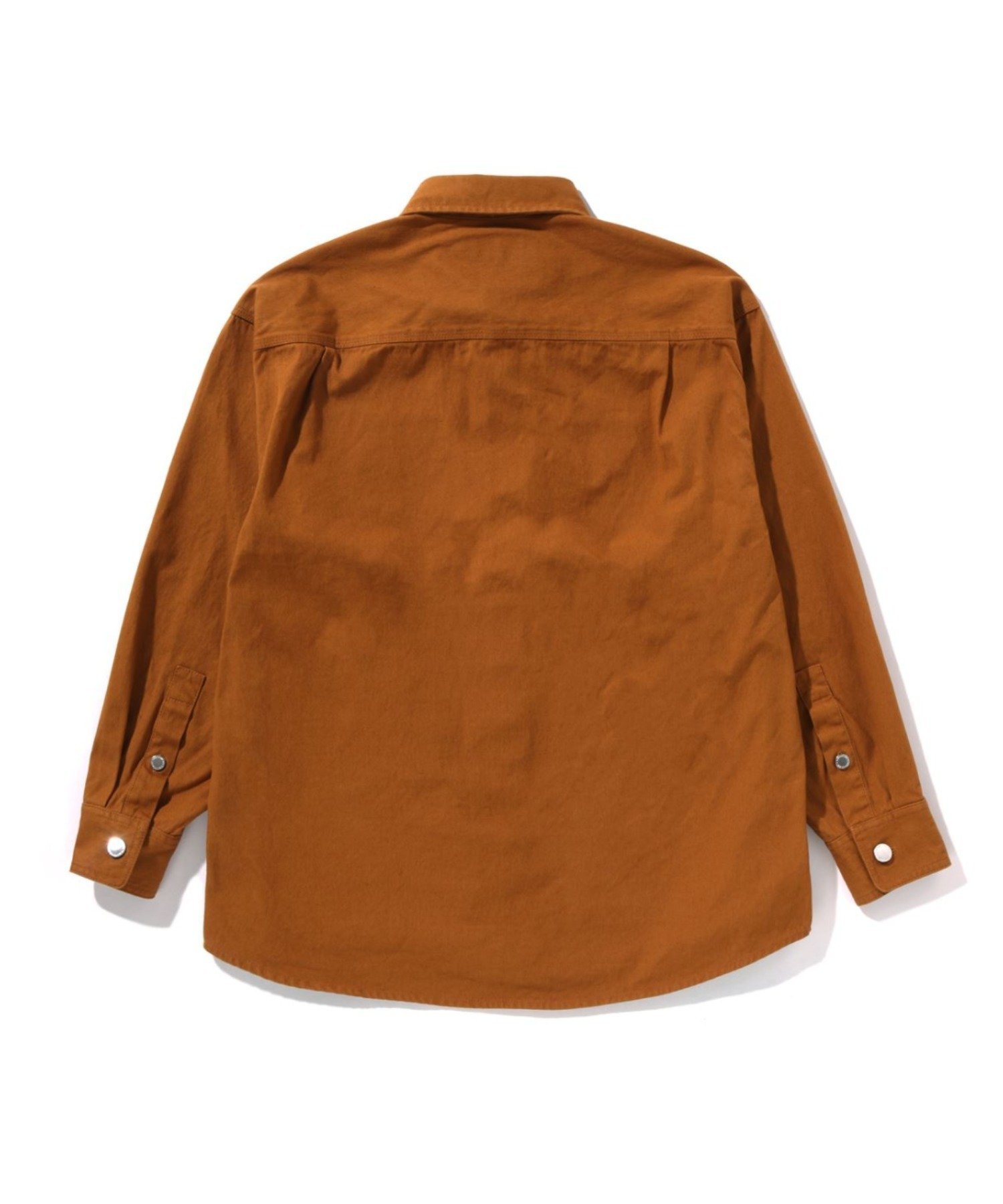 PIRATE STORE BATHING APE LOGO CANVAS LS WORK SHIRT ア ベイシング エイプ パイレーツストア トップス シャツ・ブラウス ブラウン グレー