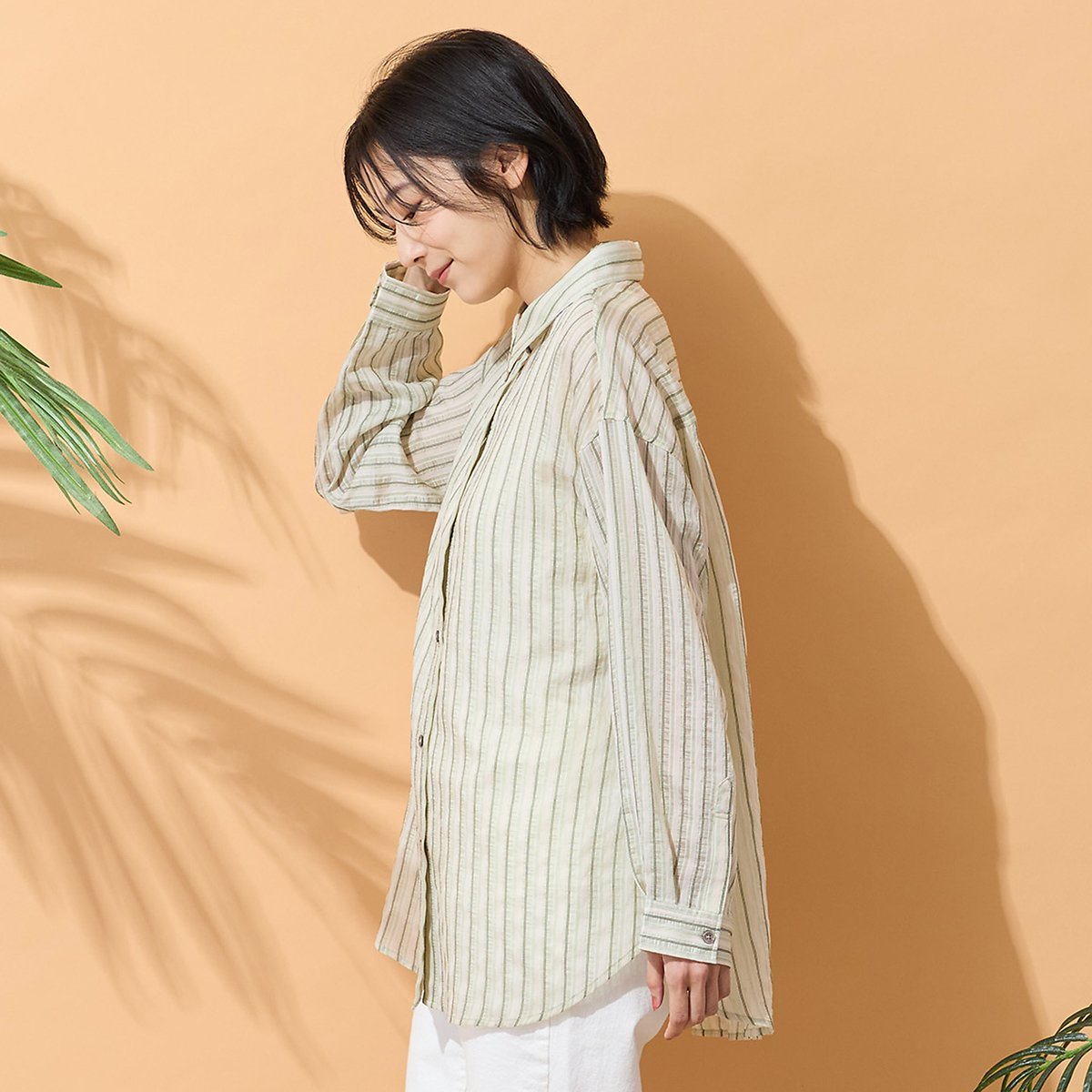 PISANO 【手洗いOK】マルチストライプ柄シャツ ピサーノ トップス シャツ・ブラウス