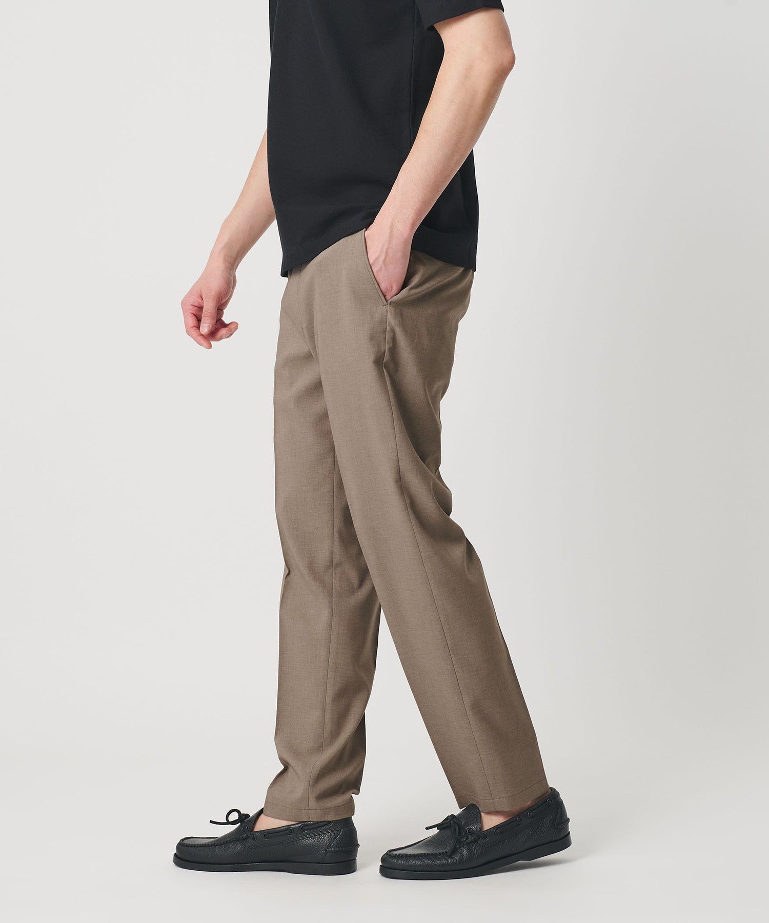 【WEB限定 WARDROBE SMART】 Reflax ノープリーツ スラックス パンツ ビューティー＆ユース ユナイテッドアローズ パンツ スラックス・ドレスパンツ ブラック ベージュ グレー