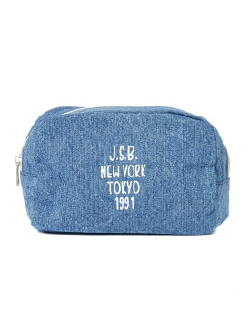 J.S.B. J.S.B./(U)Pop Logo Denim Square Pouch バーチカルガレージ バッグ ポーチ ブルー