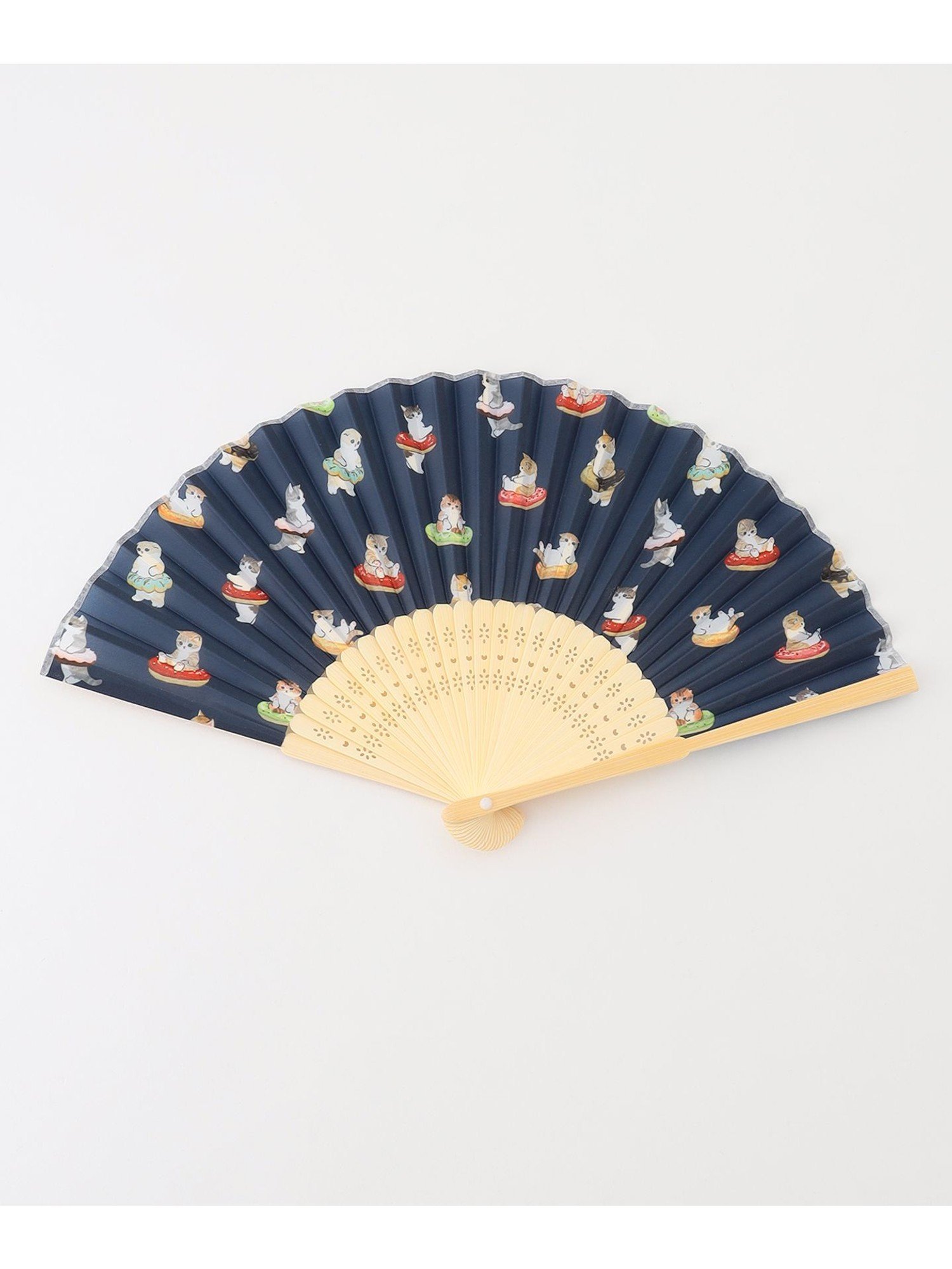 any FAM KIDS 【mofusand*any FAM】扇子 エニィファム インテリア・生活雑貨 その他のインテリア・生活雑貨 ネイビー パープルのサムネイル