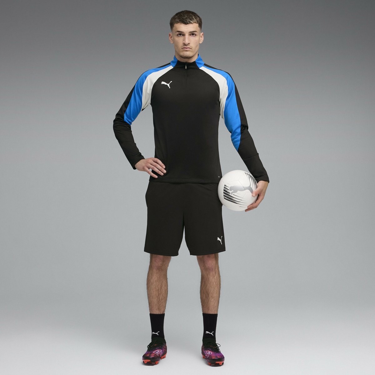 メンズ サッカー INDIVIDUALLIGA 1/4 ジップ トップ IndividualLIGA 1/4 Zip Top プーマ トップス カットソー・Tシャツ ブラック