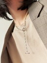 Samansa Mos2 blue パール&チェーンミックスネックレス サマンサモスモス アクセサリー・腕時計 その他のアクセサリー・腕時計 シルバー