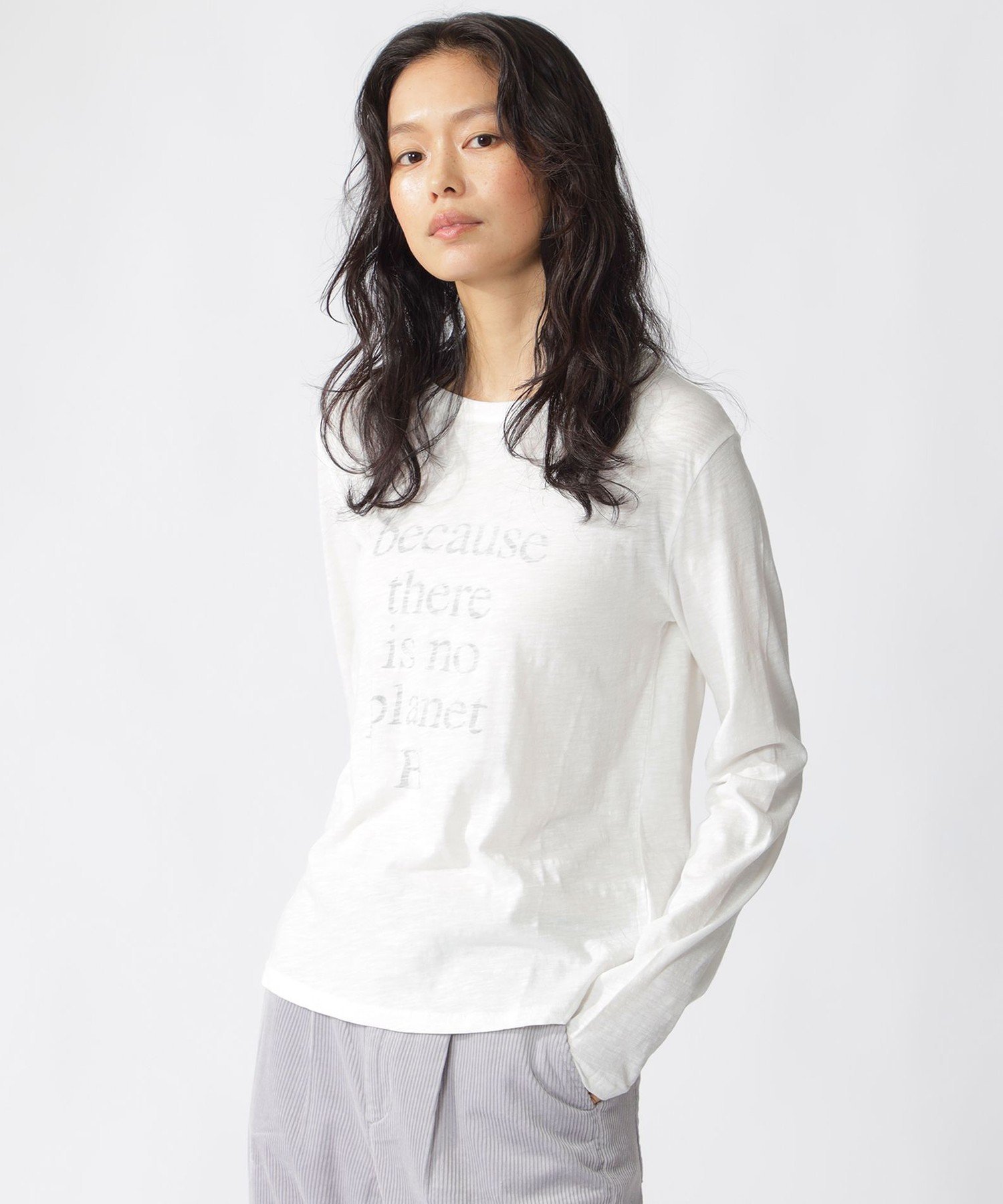 ROCHA BECAUSE ロンT / ROCHA T-SHIRT WOMAN エコアルフ トップス カットソー・Tシャツ ホワイト ネイビー