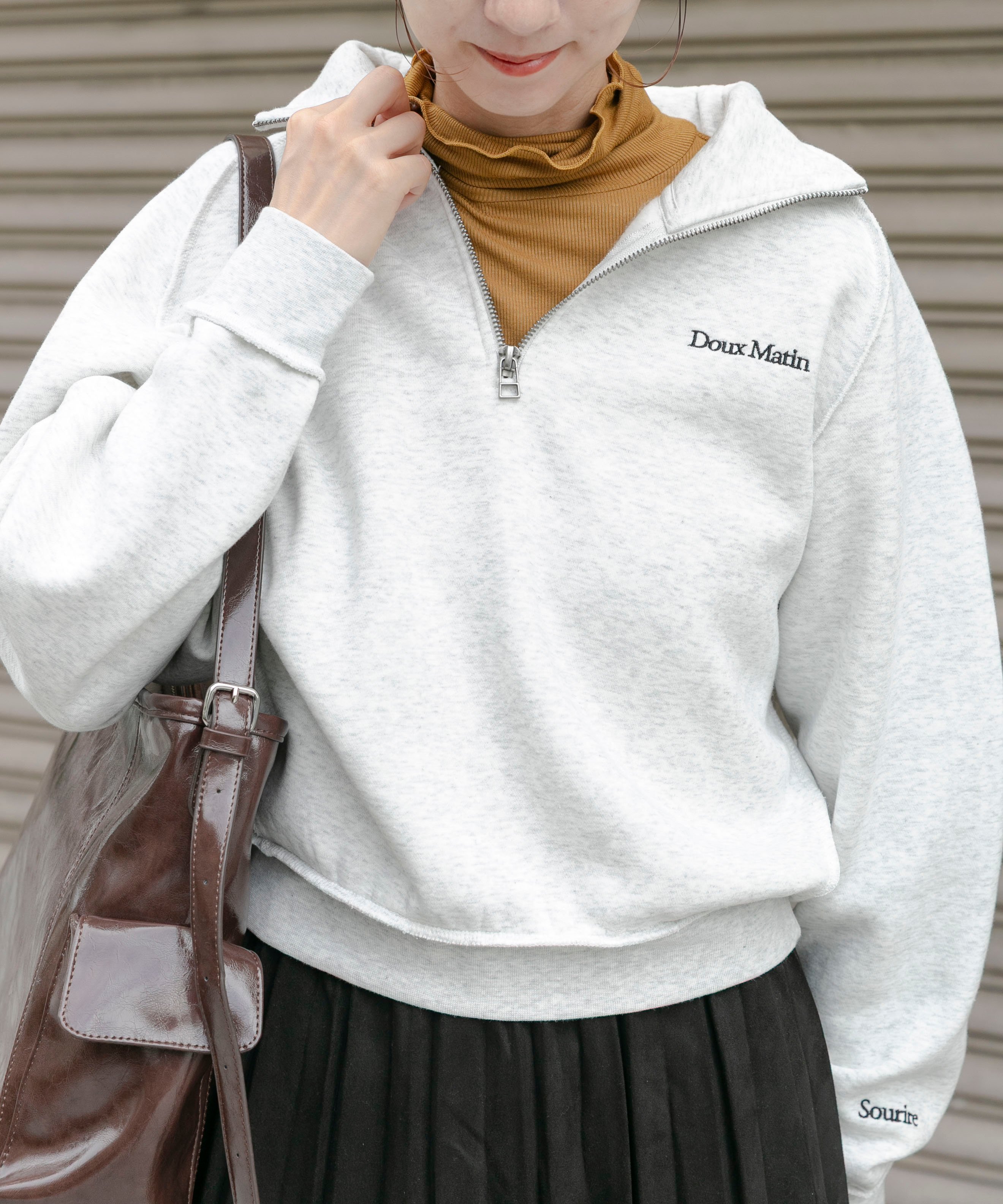 【SALE／20%OFF】URBAN RESEARCH ITEMS ハーフジップ刺繍スウェット アーバンリサーチアイテムズ トップス スウェット・トレーナー ネイビー【送料無料】のサムネイル