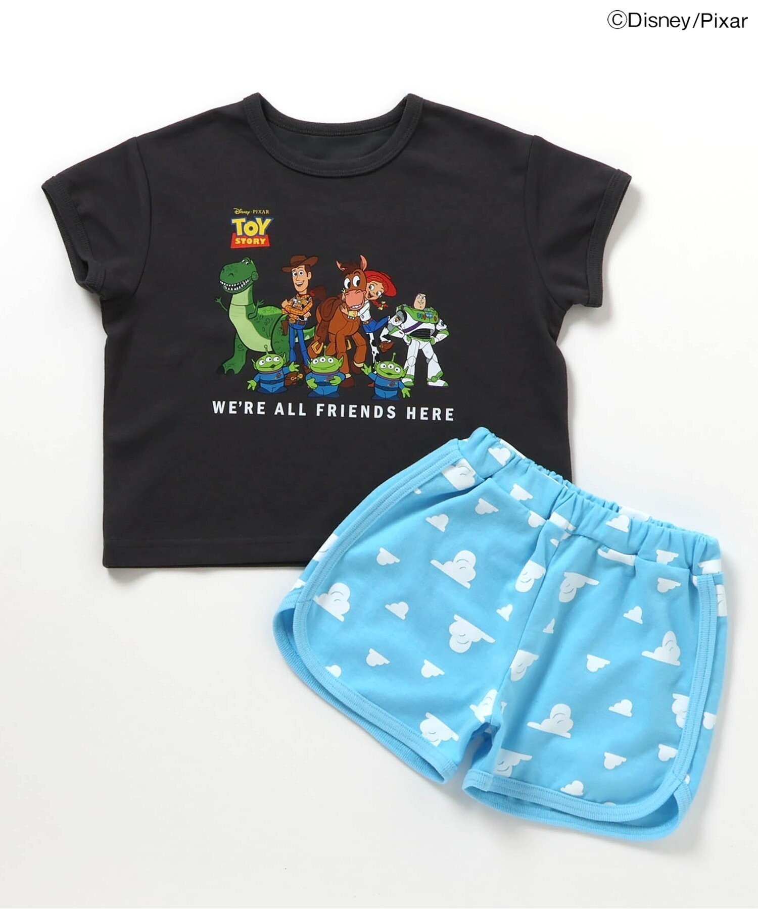 apres les cours ディズニーキャラクター/トイ・ストーリー /セットアップ 吸水速乾 接触冷感 エフオーオンラインストア オールインワン・オーバーオール オーバーオール・サロペット ホワイト グレー 3