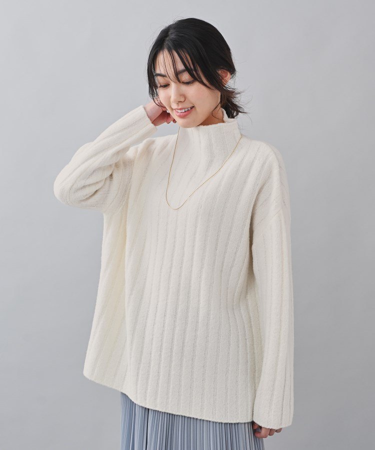 楽天Rakuten Fashion【SALE／60％OFF】UNTITLED 【ゆったりリラックス】ワイドリブ ボトルネックニット アンタイトル トップス ニット ホワイト グレー イエロー ブルー【送料無料】