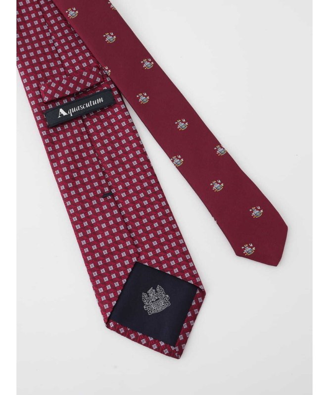 Aquascutum MEN 小紋×小剣クレスト アクアスキュータム スーツ・フォーマル ネクタイ・蝶ネクタイ ネイビー レッド【送料無料】