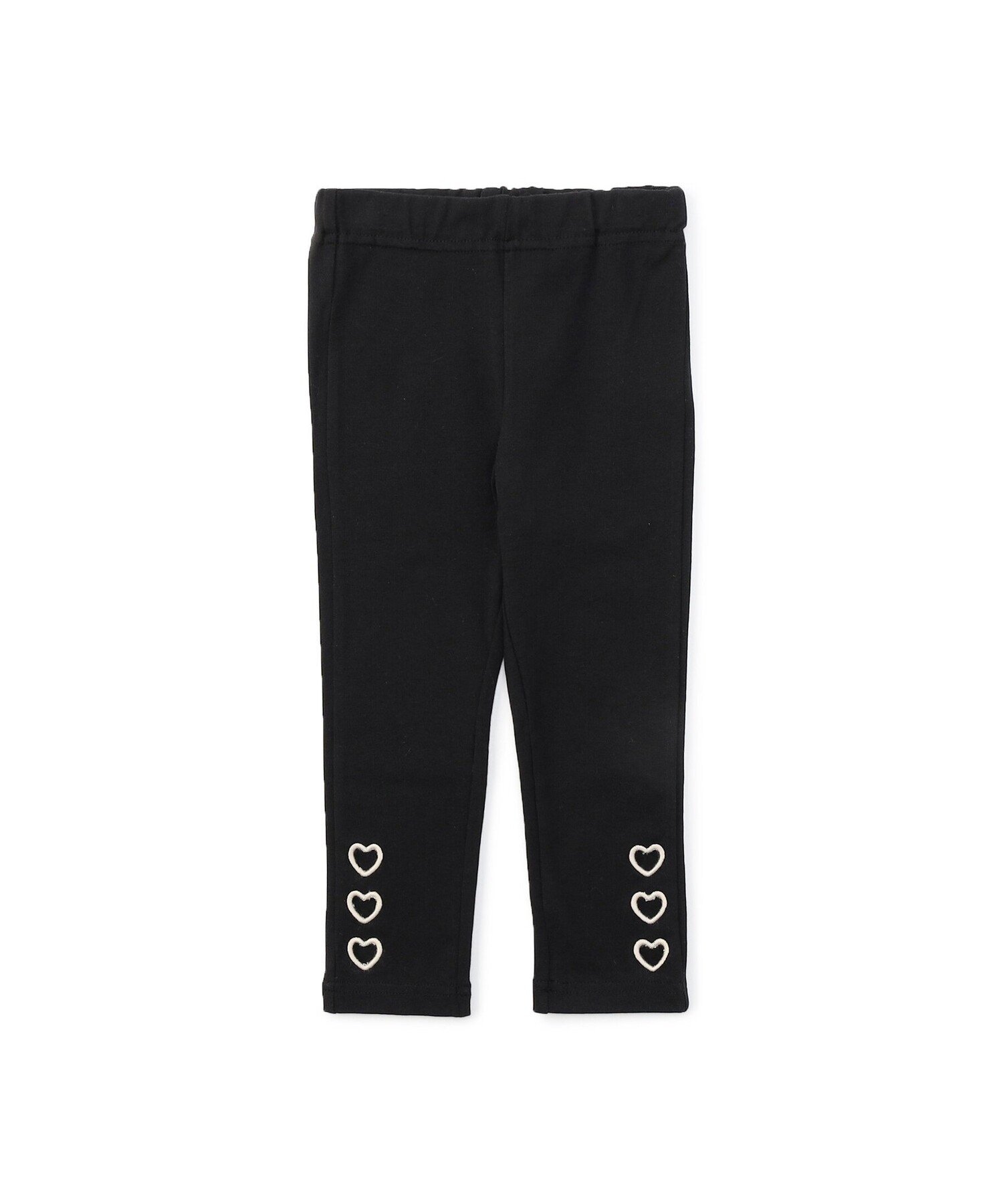 BREEZE ハート刺繍レギンス 9分丈 エフオーオンラインストア 靴下・レッグウェア レギンス・スパッツ グレー ブラック