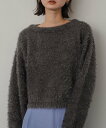 【SALE/50%OFF】SENSE OF PLACE クロップドシャギーセーター センス オブ プレイス トップス ニット グレー ブラック ベージュ レッド