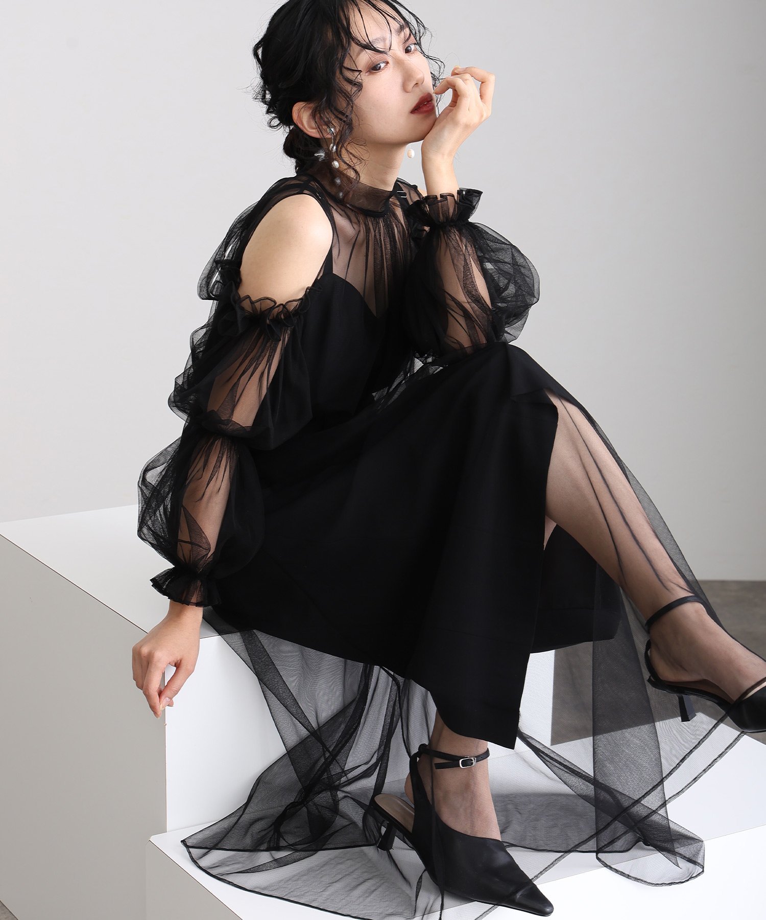 PourVous オケージョンドレス結婚式 ワンピースお呼ばれ フォーマル同窓会 パーティードレス プールヴ..