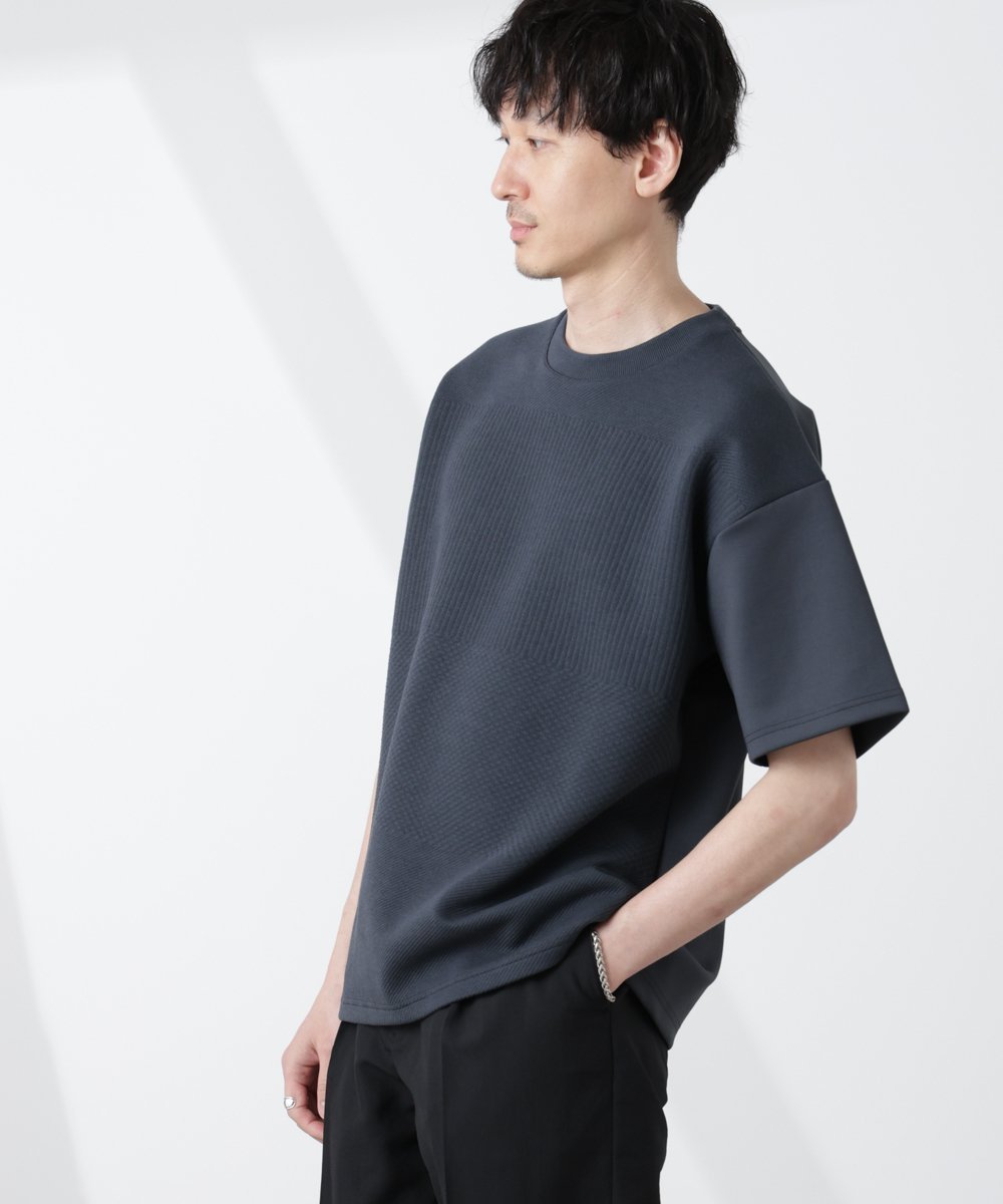 NANO universe オリジナルフクレジャガードTシャツ ナノユニバース トップス カットソー・Tシャツ ブラック グレー ブルー ホワイト