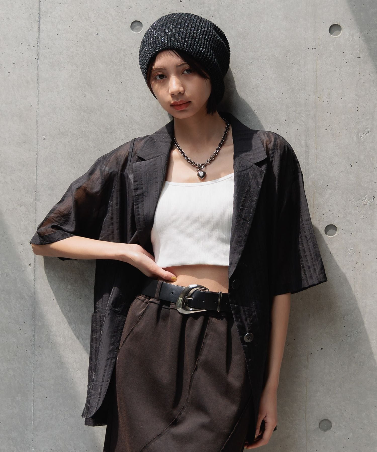 PAGEBOY 【半袖verで登場】シアージャケット ページボーイ トップス シャツ・ブラウス ホワイト ブラック イエロー【送料無料】のサムネイル