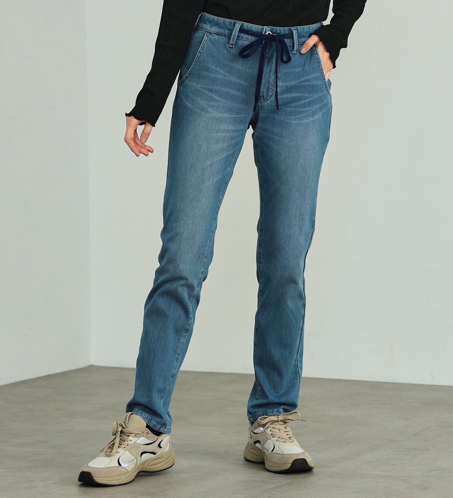 EDWIN LADIES ジャージーズイージースリムストレートデニムパンツ エドウインオンラインモール パンツ ジーンズ・デニムパンツ ブルー