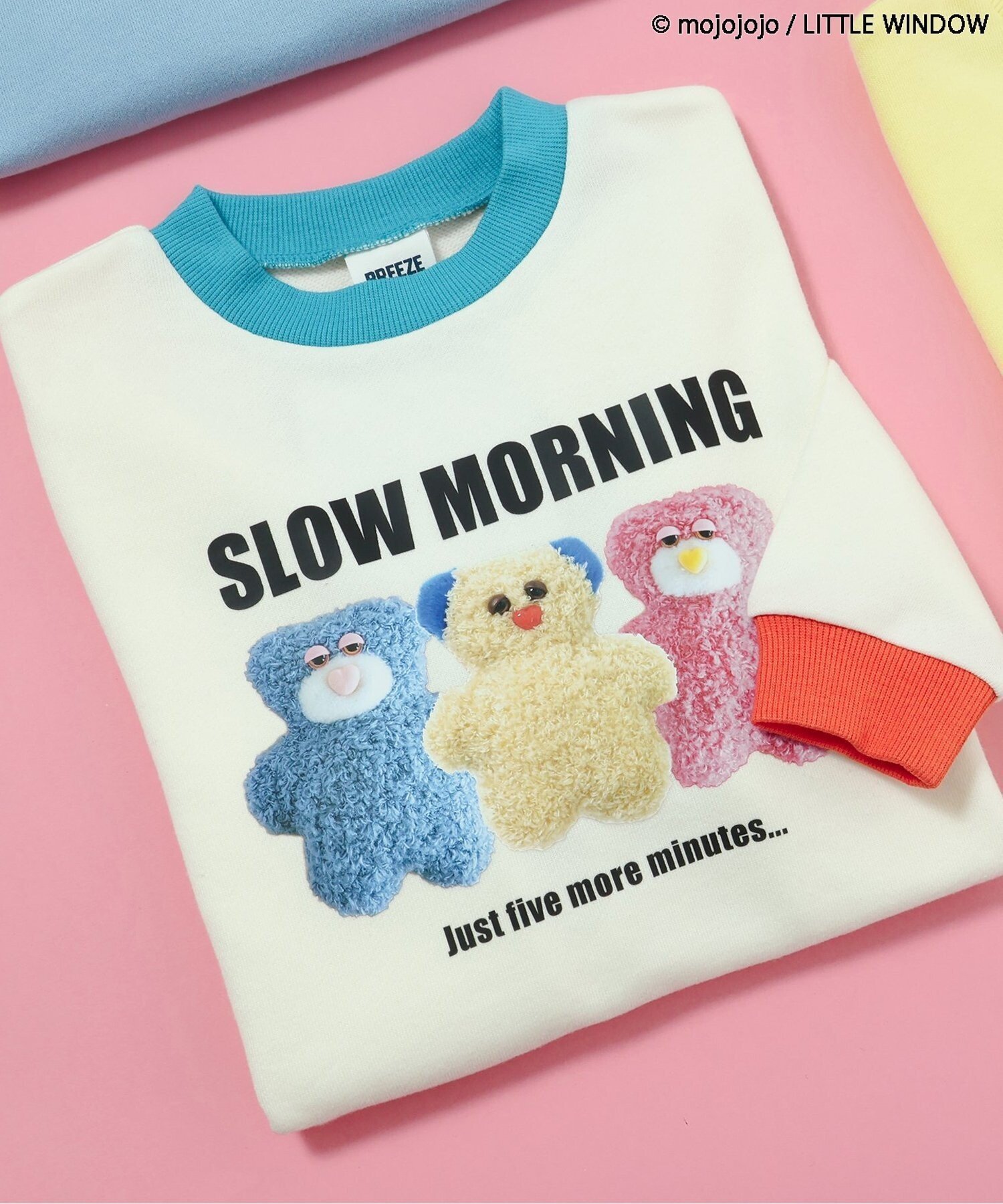 BREEZE 【リンク】mojojojo転写トレーナー(キッズサイズ) エフオーオンラインストア トップス スウェット・トレーナー イエロー ブルー グレー ホワイトのサムネイル