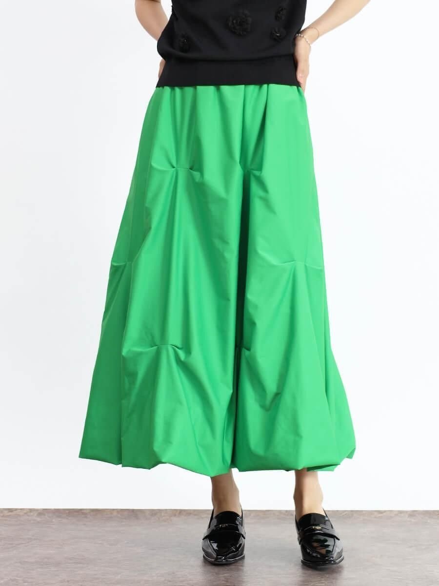 【SALE／49%OFF】FENNEL タックワークバルーンスカート ヴァン スカート ロング・マキシスカート ブラック グリーン【送料無料】...