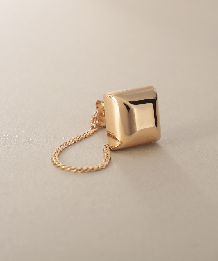 COCOSHNIK K10中空スクエアプリズム スタッドピアス ココシュニック アクセサリー・腕時計 ピアス ゴールド【送料無料】
