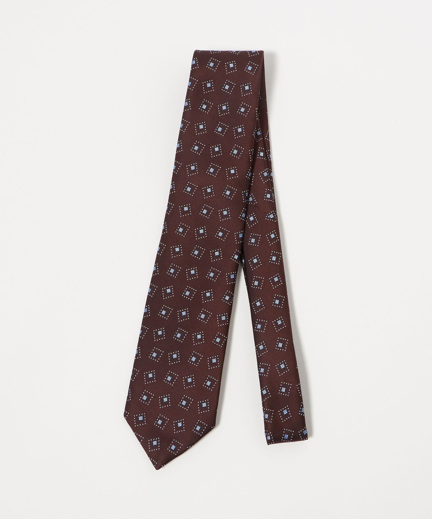 【SALE／50%OFF】UNITED ARROWS カラー スクエア ジャガード ネクタイ ユナイテッドアローズ スーツ・フォーマル ネクタイ・蝶ネクタイ ブラウン ネイビー【送料無料】