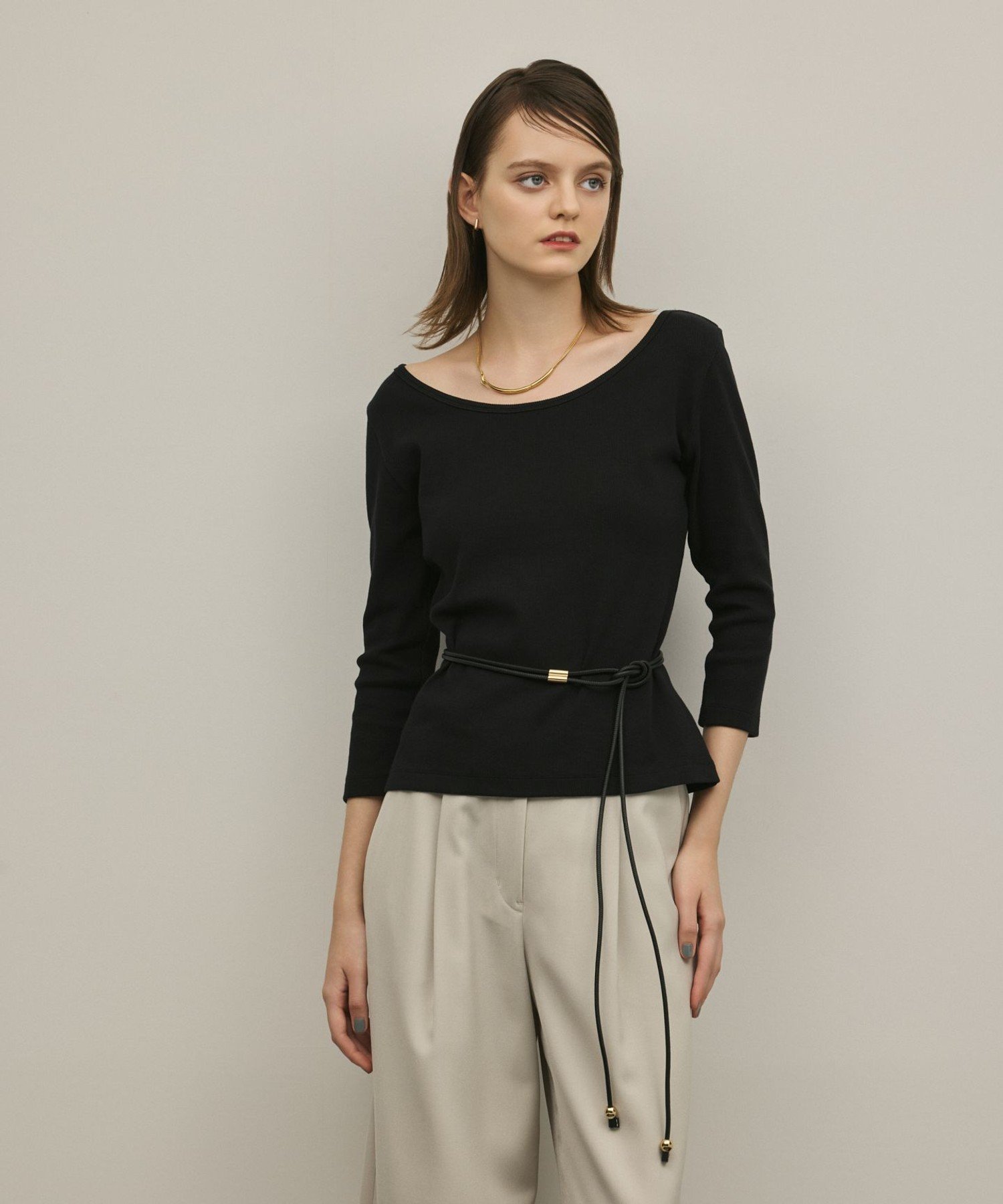 【SALE／30%OFF】GRACE CONTINENTAL LEFIJE ロープベルト グレースコンチネンタル ファッション雑貨 ベルト ブラック【送料無料】
