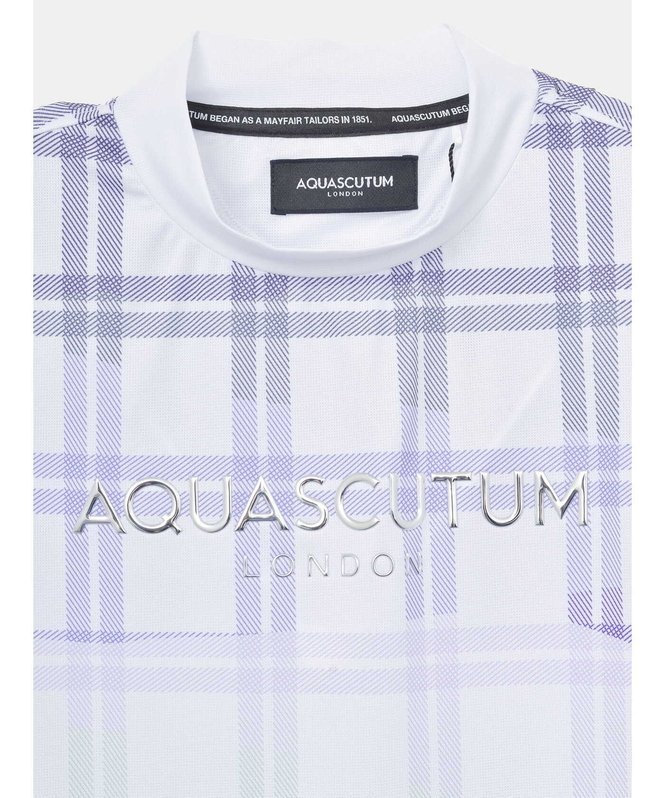 GOLF GOLF WOMEN グラデーションチェックモックネック アクアスキュータム トップス カットソー・Tシャツ ホワイト ブラック