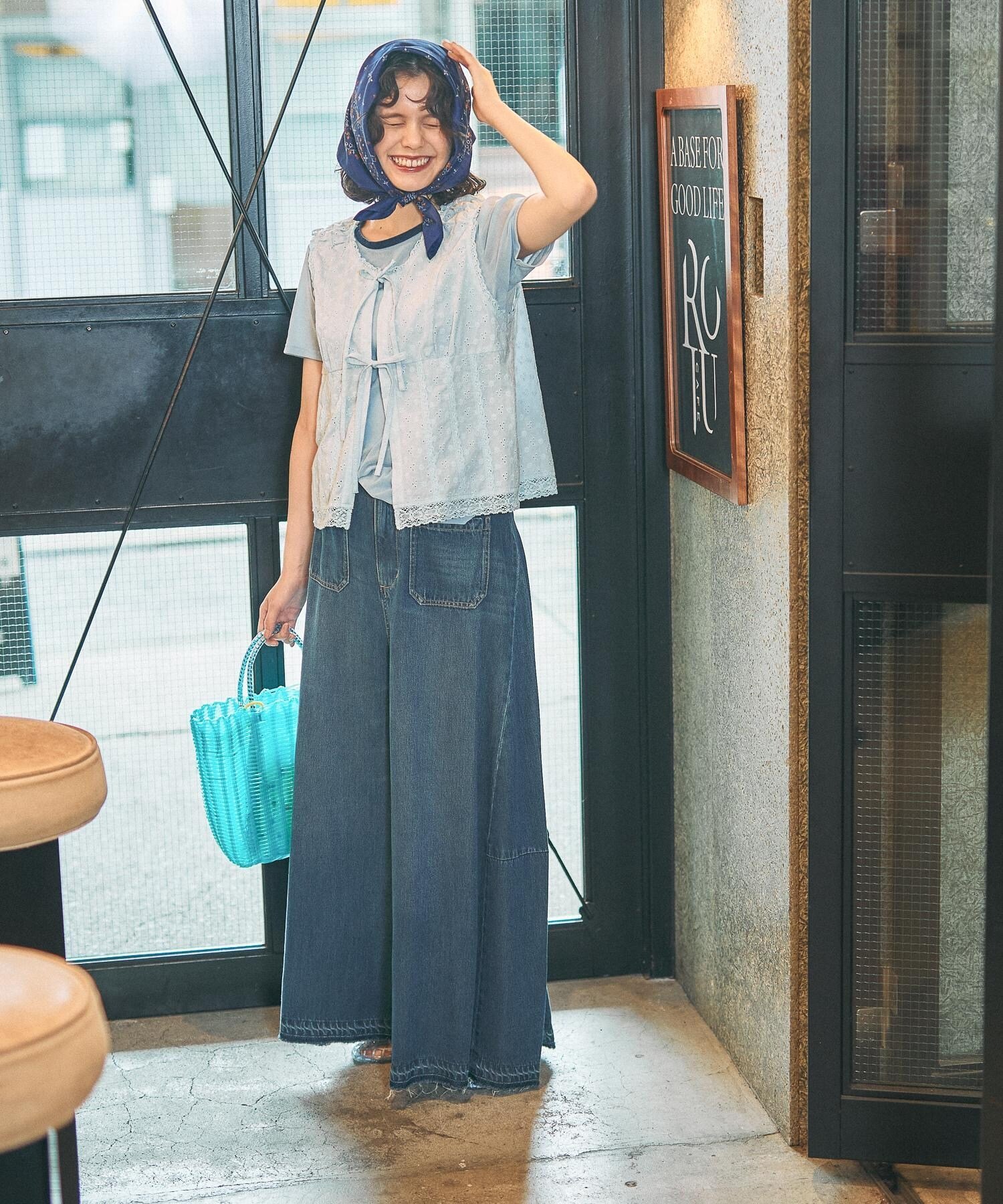 niko and ... [NKJ 2026AW] スーパーバギーフレアパンツ ニコアンド パンツ ジーンズ・デニムパンツ ブルー ブラック