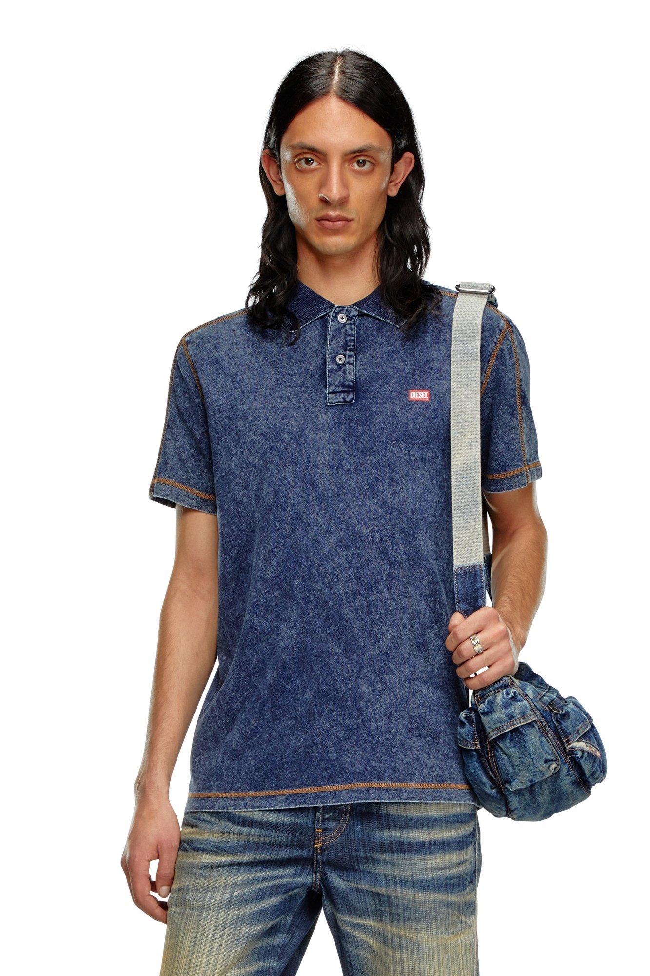 DIESEL デニム風ポロシャツ M 楽天市場】ディーゼル ジーンズ(カラーブルー)(ポロシャツ