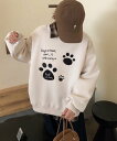 【SALE/10%OFF】aimoha - select - aimoha -select-/パウプリント刺繍裏起毛スウェット アイモハ トップス スウェット・...