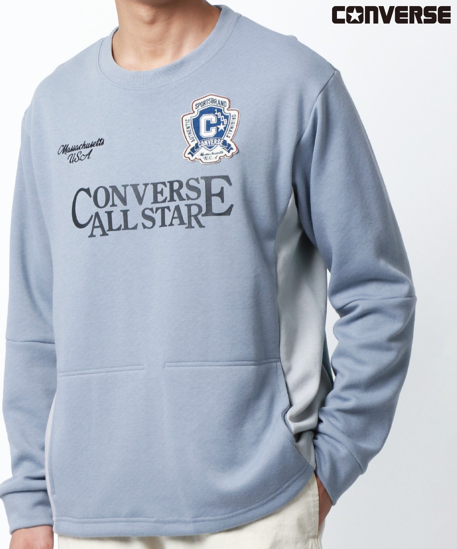 【SALE／12%OFF】CONVERSE CONVERSE コンバース トレーナー メンズ スウェット ゲームシャツ ユニフォーム デザイン ワッペン 切替 スエット レディース ユニセックス マルカワ トップス スウェット・トレーナー ブラック ブルー グレー【送料無料】