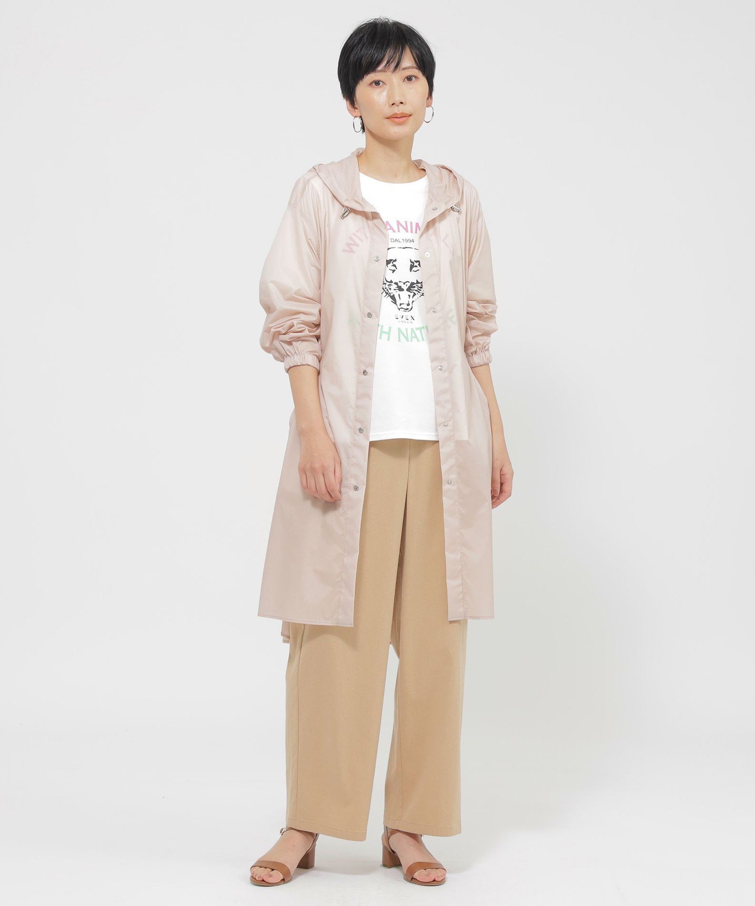 【はっ水】【ウォッシャブル】シアーストレッチパッカブルコート エヴェックス バイ クリツィア ジャケット・アウター その他のジャケット・アウター ネイビー ピンク