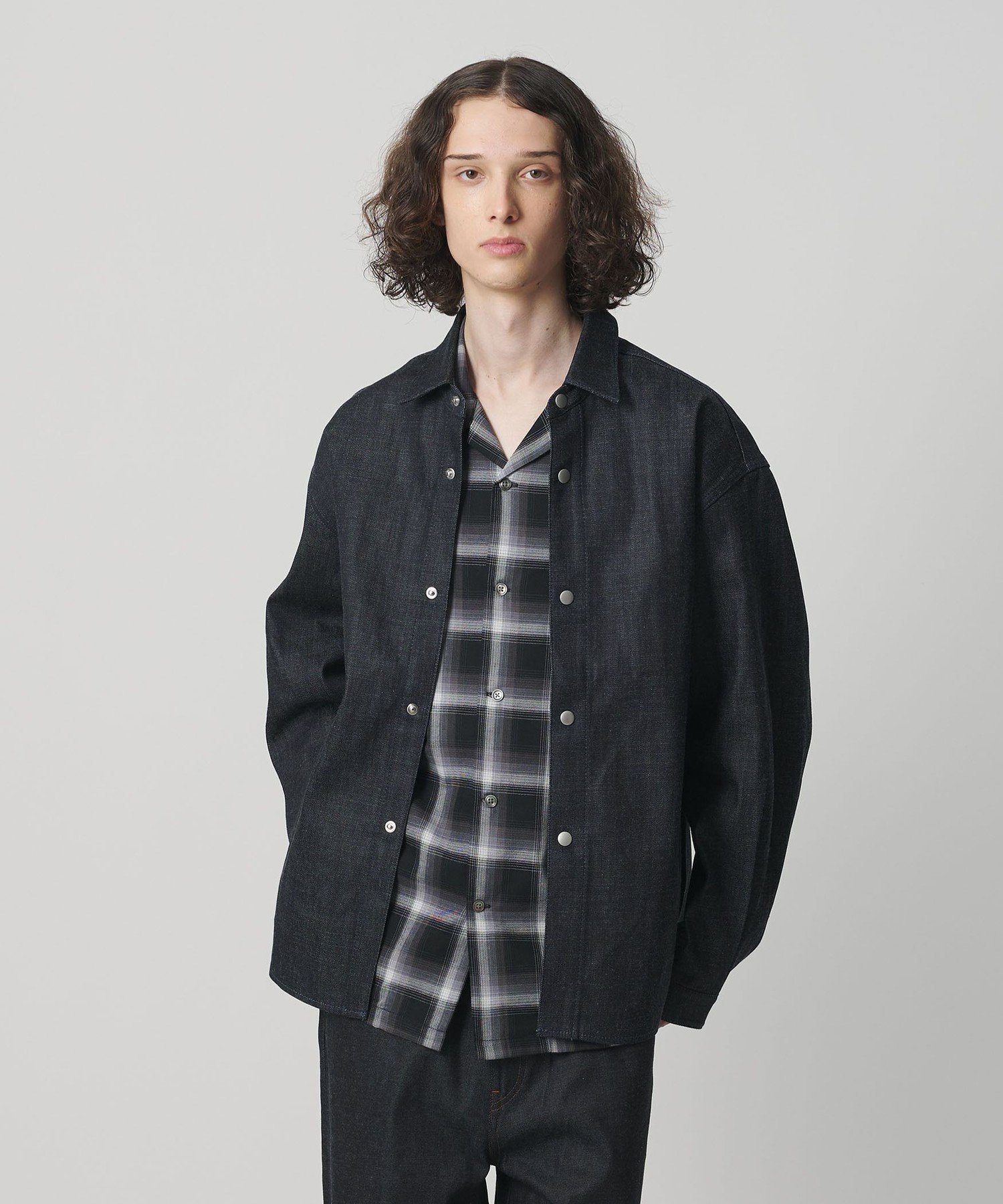 【SALE／19%OFF】monkey time BEAUTY&YOUTH UNITED ARROWS リジッド デニム CPO シャツ ビューティー＆ユース　ユナイテッドアローズ トップス シャツ・ブラウス ネイビー【送料無料】